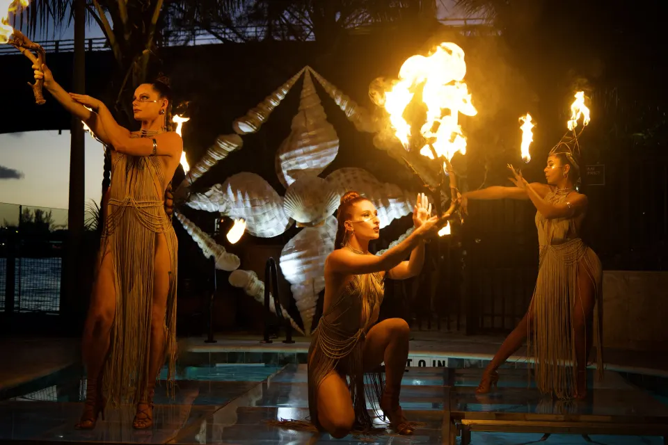 Circensia performers at Louis Vuitton x Casa Neos luxury brand event