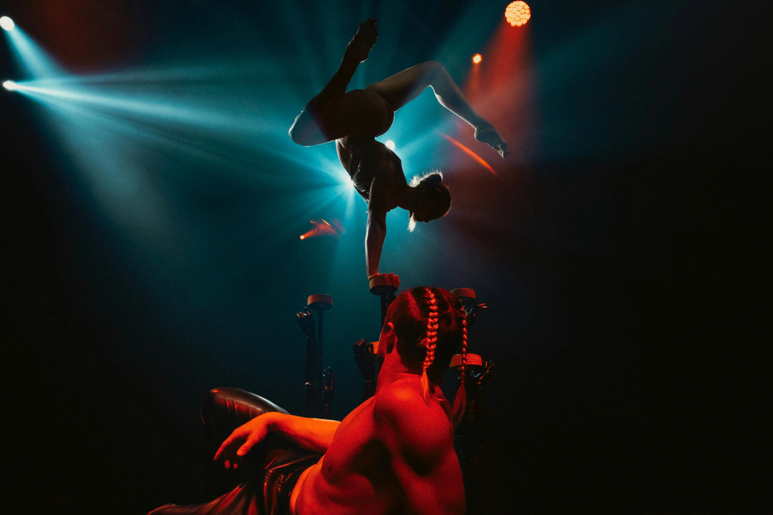 Aerial performance in Premonitions Inc. at Kermess Chicago