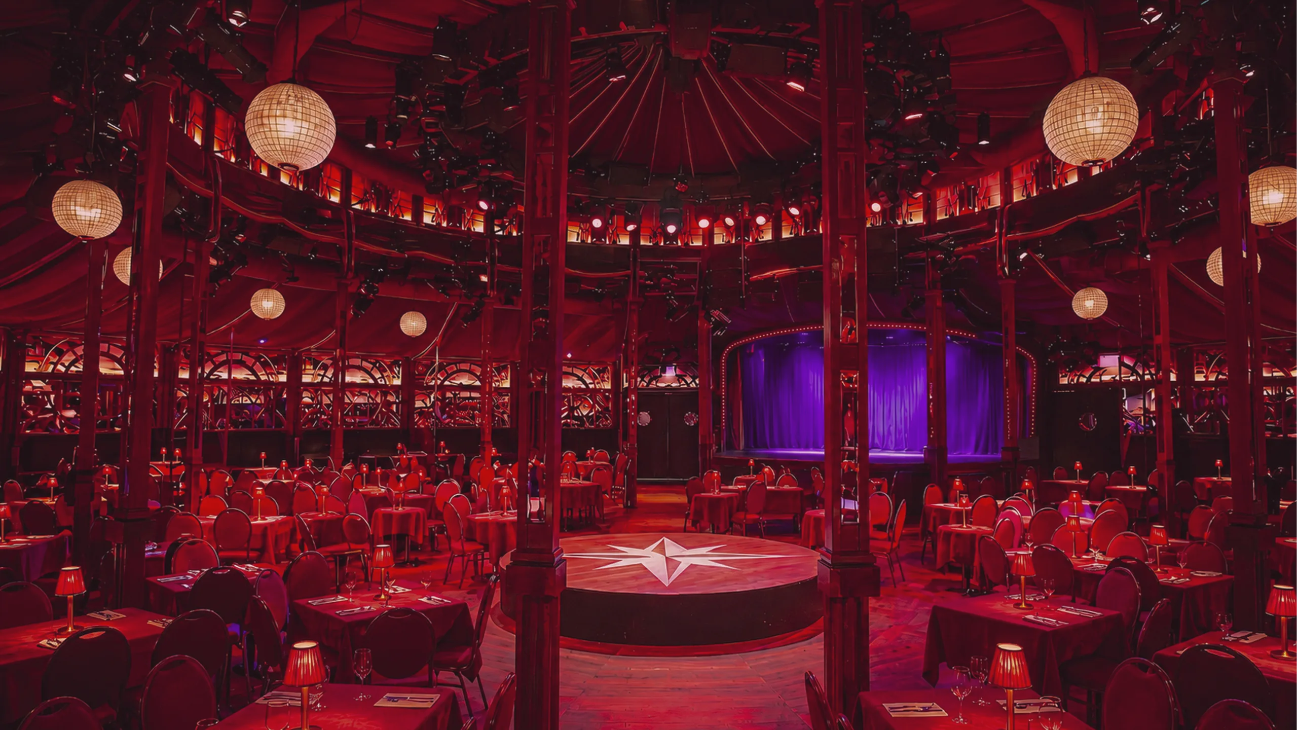 Reserved seating inside the Kermess Spiegeltent for Premonitions Inc.